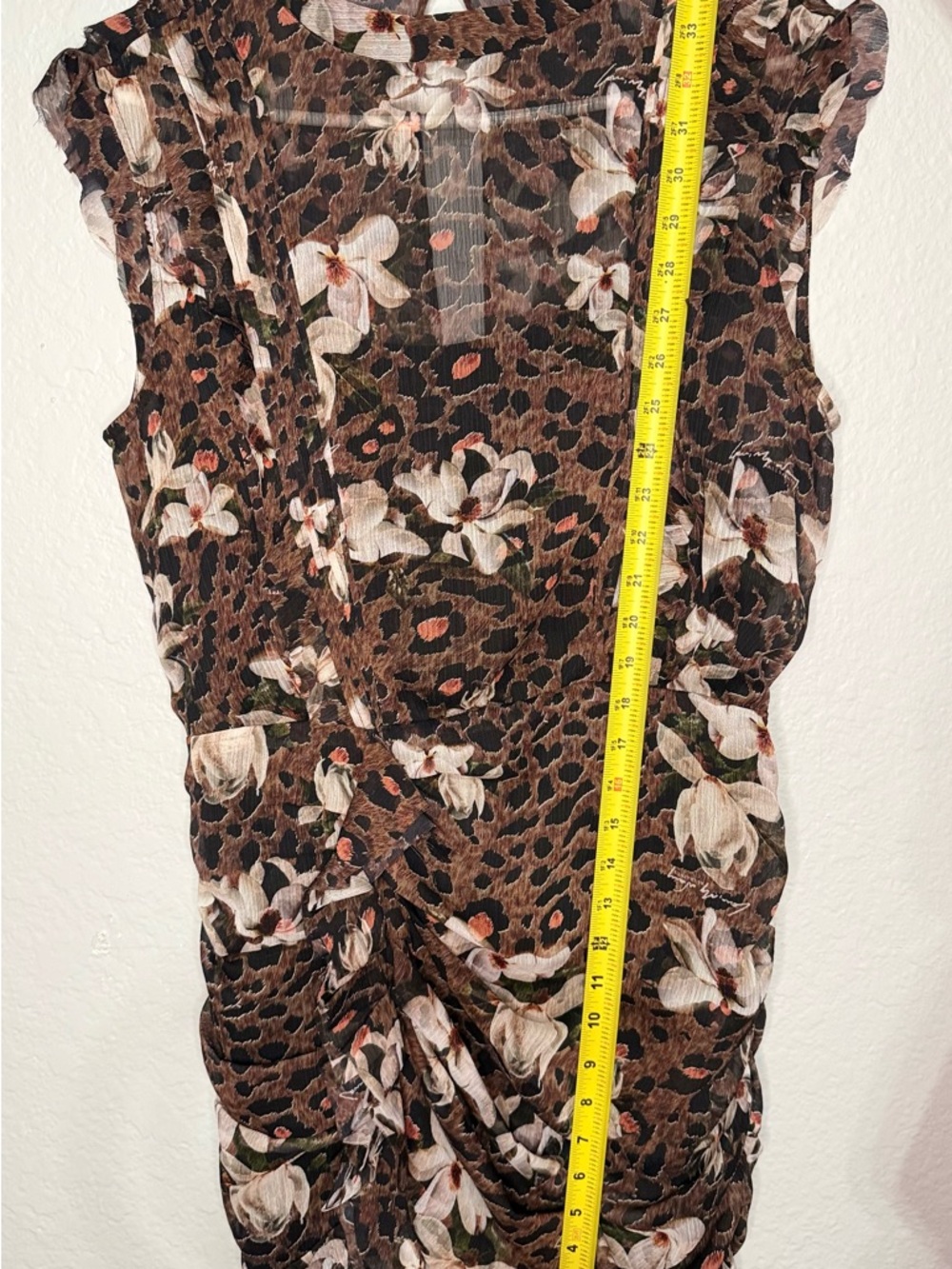 All Saints Brown Leopard Floral Mini Dress - Picture 3 of 7